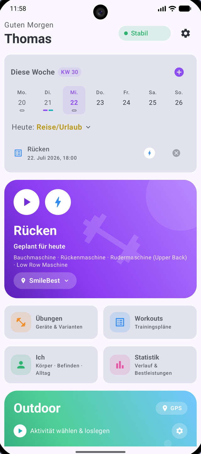 PowerPace Android Home-Screen