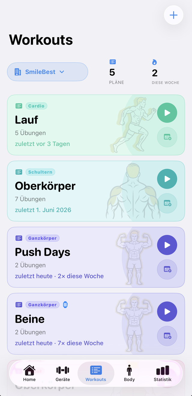 Workouts und Trainingspläne